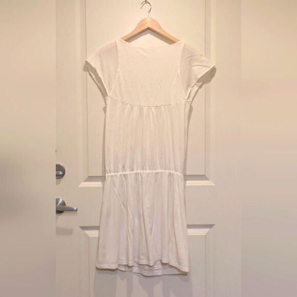 Athé Vanessa Bruno Size 1 Fully Lined White Cotton Tie Front Dress - Picture 5 of 9